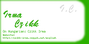 irma czikk business card